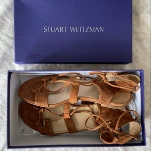 Beautiful suede Stuart Weitzman tie up sandals